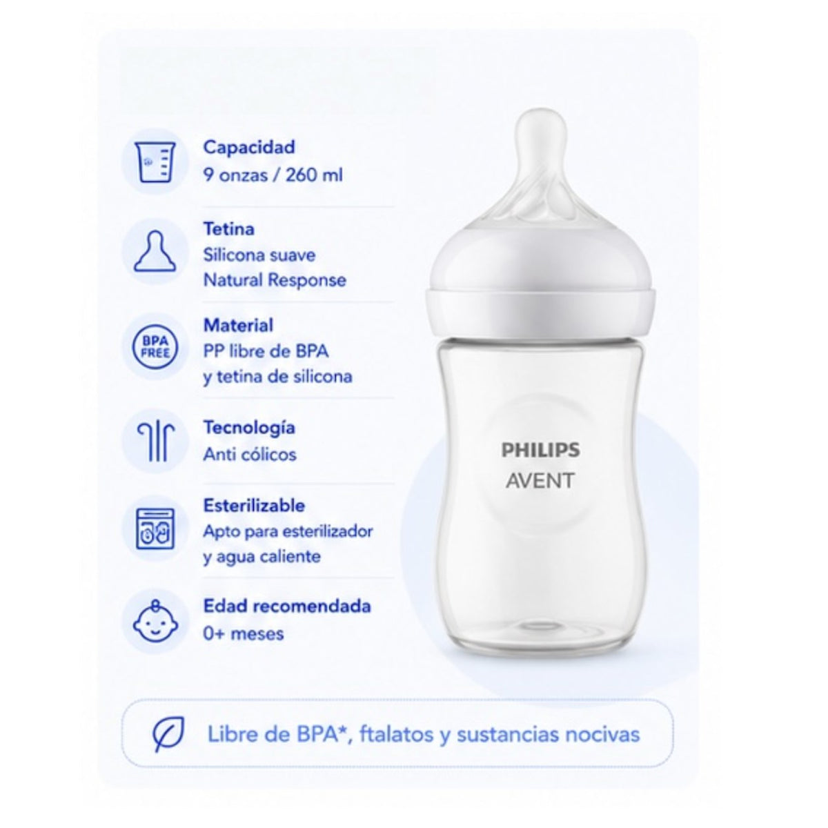 Tetero Philips Avent Natural 9 oz (260 ml) - imagen 3
