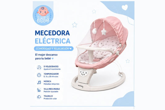 Mecedora Eléctrica para Bebé con Música y Temporizador