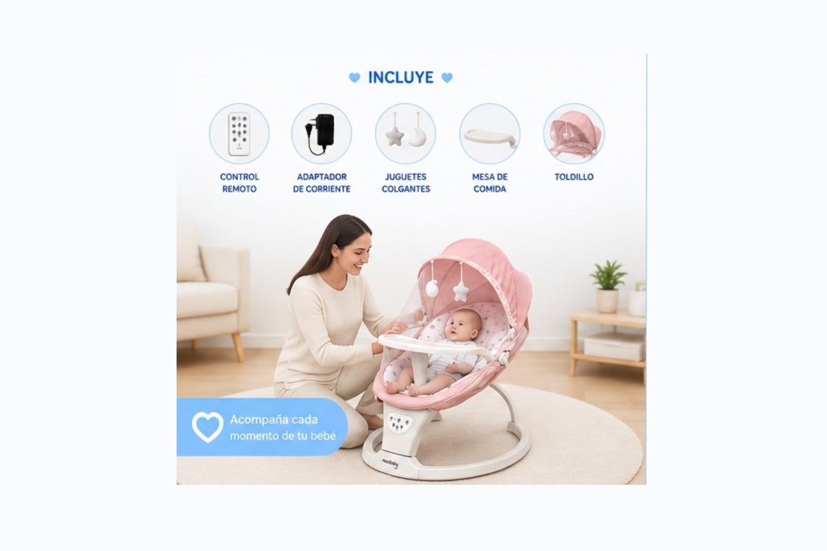 Mecedora Eléctrica para Bebé con Música y Temporizador - imagen 5