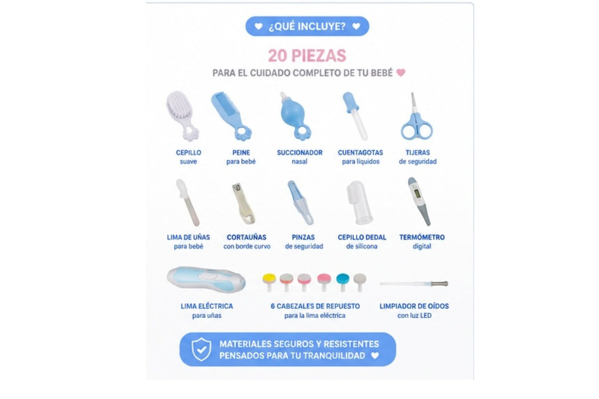 Kit de Cuidado e Higiene para Bebé 20 Piezas con Estuche - imagen 2