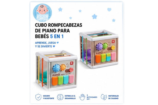 Cubo de Actividades con Piano 5 en 1