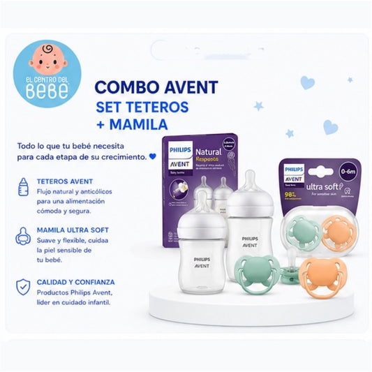 Combo Philips Avent: Set de Teteros + Chupos Ultra Soft