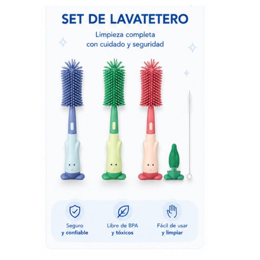Set Lavateteros con Cepillos de Silicona
