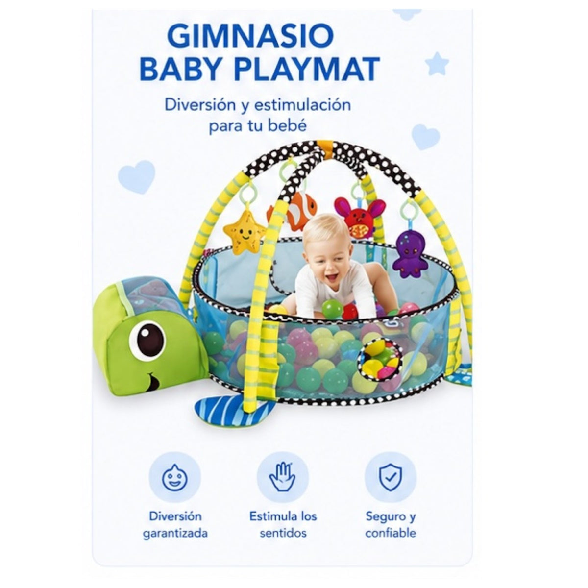 Gimnasio Baby Playmat Tortuga con Piscina de Pelotas