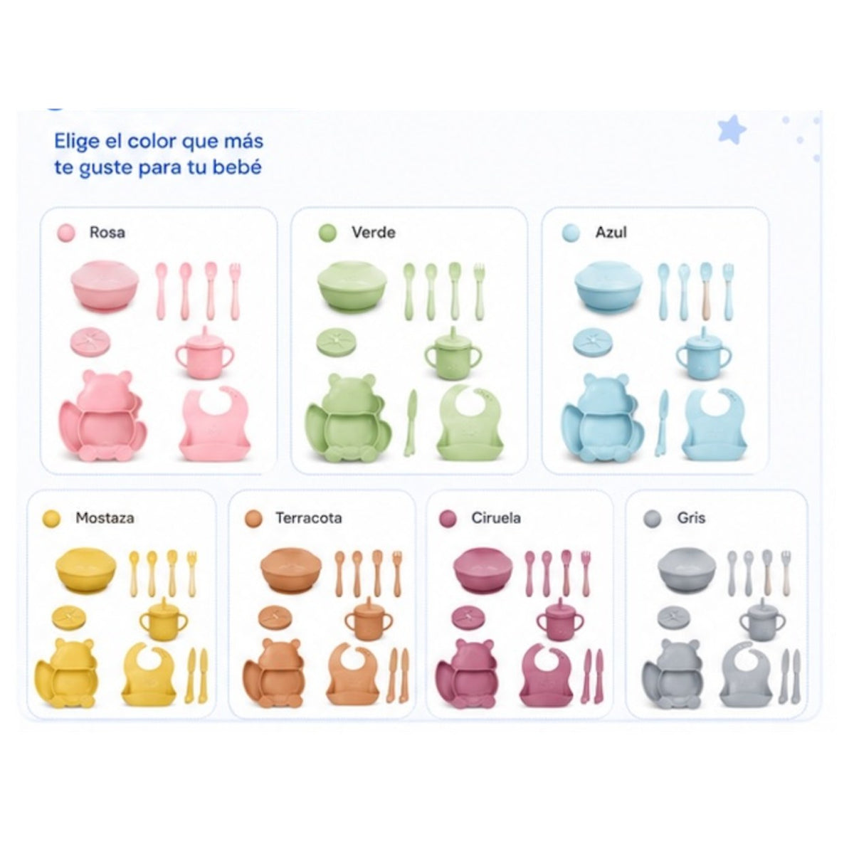 Vajilla Infantil de Silicona Set Completo - imagen 2