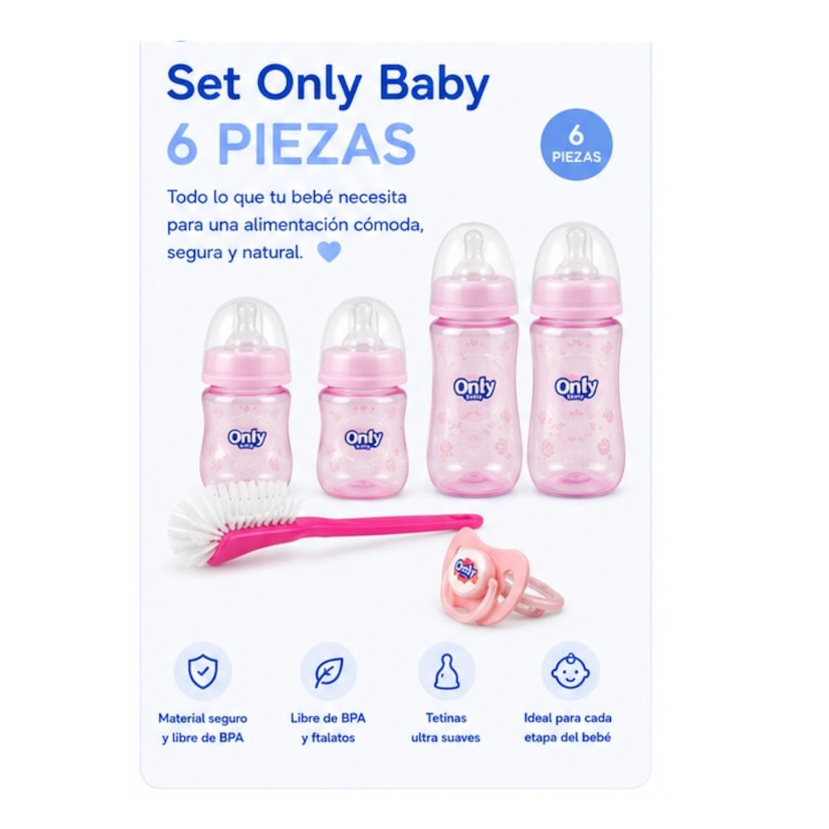 Set de Teteros Only Baby 6 Piezas