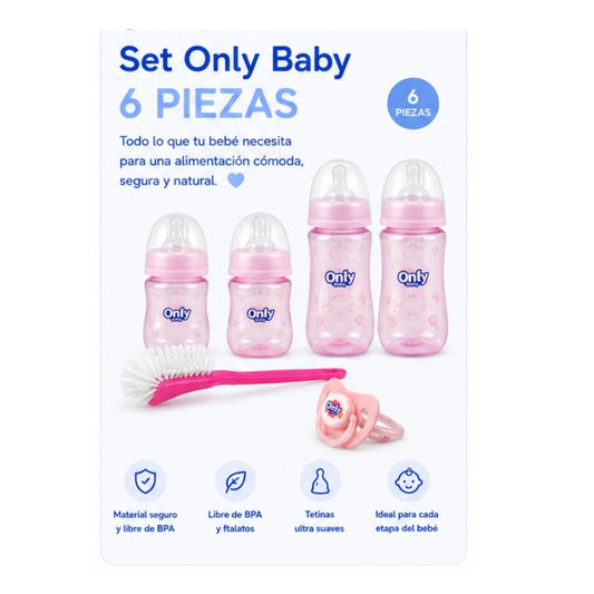 Set de Teteros Only Baby 6 Piezas