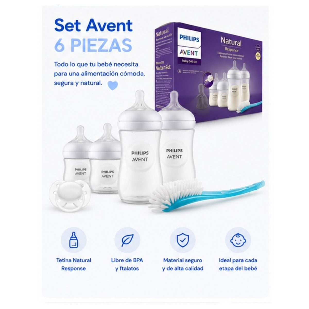 Set Philips Avent Natural Response 6 Piezas