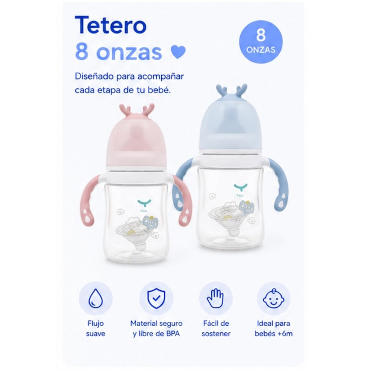 Tetero con Asas 8 oz (240 ml)