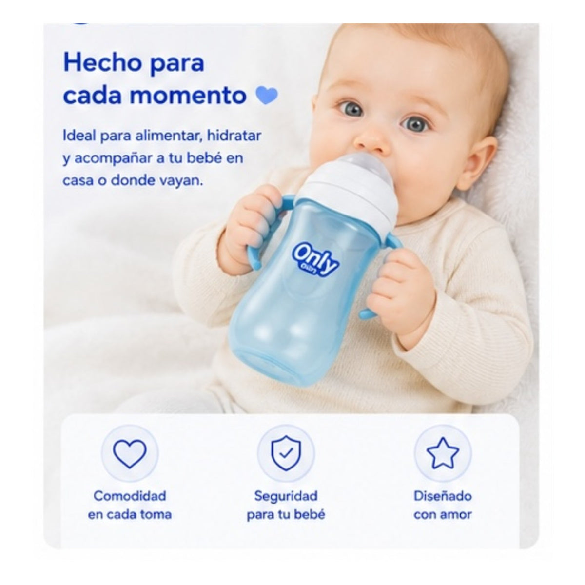 Tetero Only Baby con Agarraderas 11 oz - imagen 3