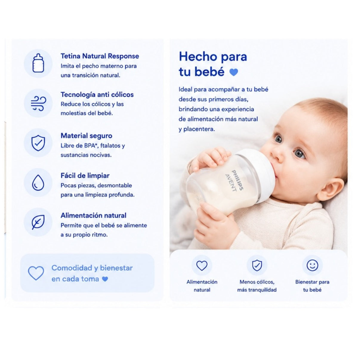 Set Philips Avent Natural Response 2 Teteros 4 oz (120 ml) - imagen 2