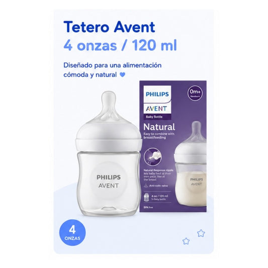 Tetero Philips Avent Natural Response 4 oz (120 ml)