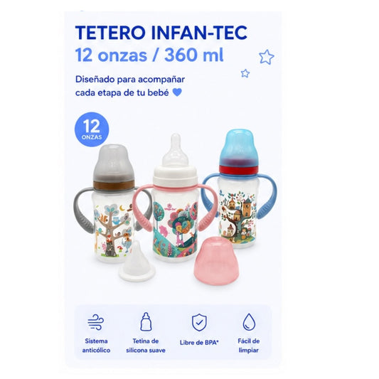 Tetero Infantec Animalitos con Asas 12 oz (360 ml)