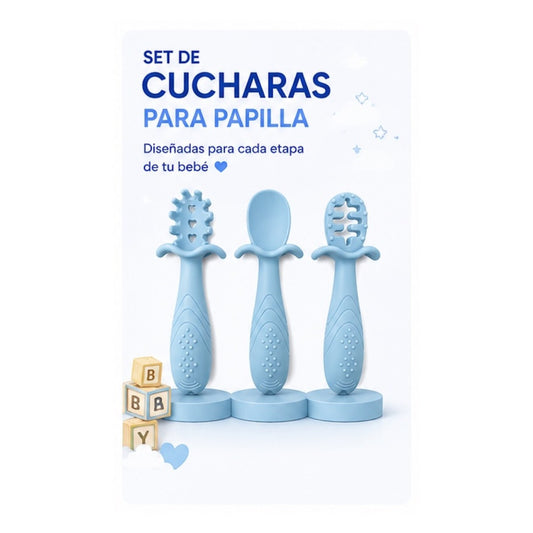 Set de Cucharas de Silicona para Papilla x3