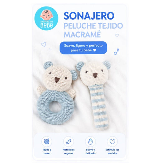 Sonajero de Peluche Tejido Macramé