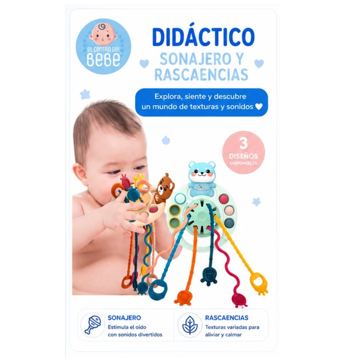Juguete Didáctico Sonajero y Rascaencías